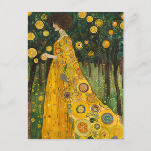 Sweet Lemon Trees Woman im Klimt Stil Postkarte