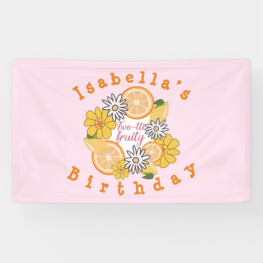 Sweet Lemon Two-tti Fruity Birthday Banner (Horizontal)