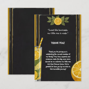 Sweet Lemonade Chalkboard Stand Baby Dusche Dankeskarte