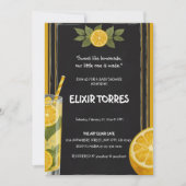 Sweet Lemonade Chalkboard Stand Baby Dusche Einladung (Vorderseite)