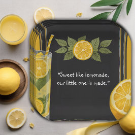 Sweet Lemonade Chalkboard Stand Baby Dusche Pappteller