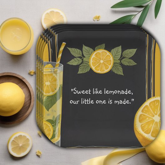 Sweet Lemonade Chalkboard Stand Baby Dusche Pappteller
