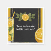 Sweet Lemonade Chalkboard Stand Baby Dusche Serviette (Vorderseite)