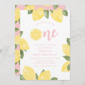 Sweet Lemons 1. Geburtstag Einladung (Vorne/Hinten)