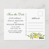 Sweet Lemons Greenerity FOTO Wedding Save the Date Postkarte (Rückseite)