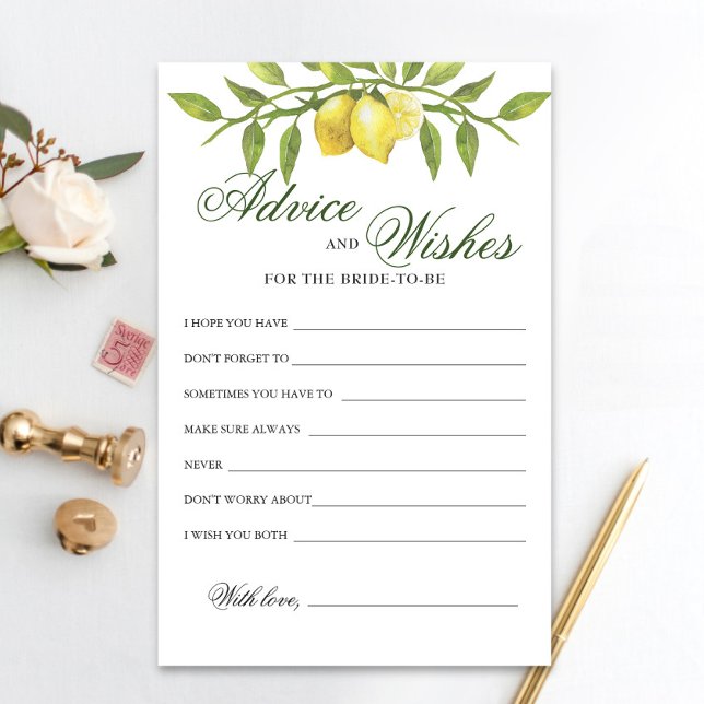 Sweet Lemons & Greenery Advice and Wishings card (Von Creator hochgeladen)