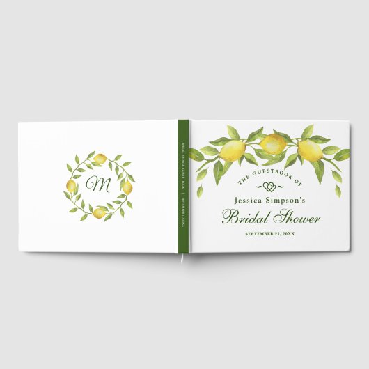 Sweet Lemons & Greenery Brautparty Gästebuch (Voll)