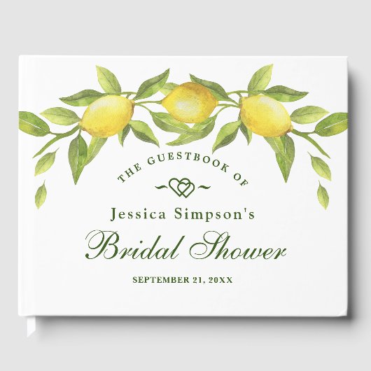 Sweet Lemons & Greenery Brautparty Gästebuch (Vorderseite)