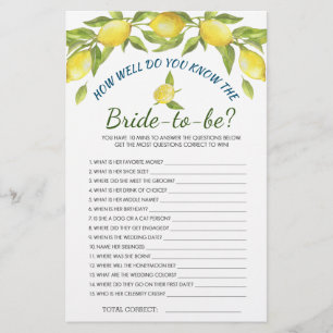 Sweet Lemons & Greenery Chic Brautparty Game