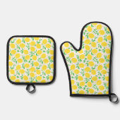 Sweet Lemons Leaf Muster Ofenhandschuh & Topflappen-Set (Vorderseite)