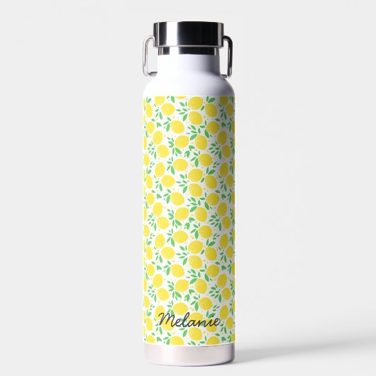 Sweet Lemons Leaf Muster Personalisiert Trinkflasche (Vorne)