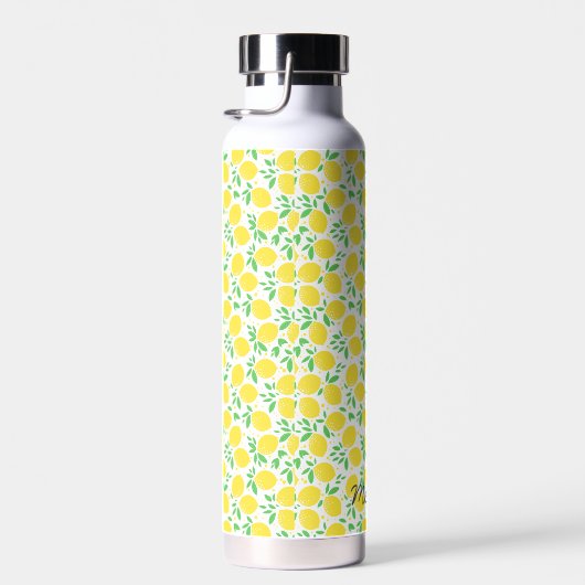 Sweet Lemons Leaf Muster Personalisiert Trinkflasche (Rechts)