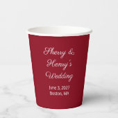 Sweet Letters Maroon & White: Wedding Pappbecher (Rückseite)