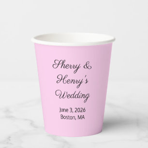 Sweet Letters Pink & Black: Hochzeit Pappbecher
