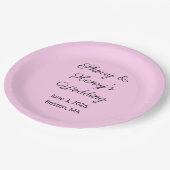 Sweet Letters Pink & Black Wedding Pappteller (Schrägansicht)