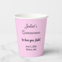 Sweet Letters: Rosa auf der schwarzen Quinceanera