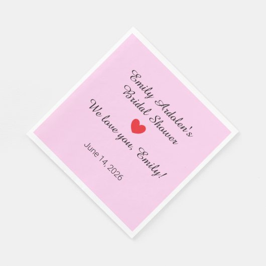 Sweet Letters: Rosa Brautparty Serviette (Ecke)