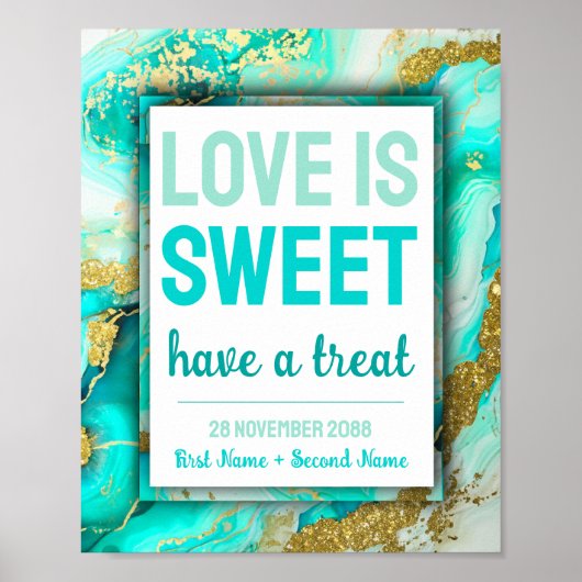 Sweet Liebe Bat Mitzvah Wedding Dessert Candy Bar Poster (Vorne)