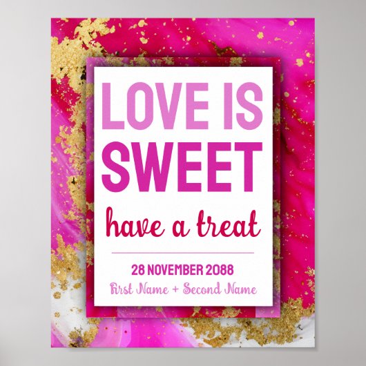 Sweet Liebe Bat Mitzvah Wedding Dessert Candy Bar Poster (Vorne)