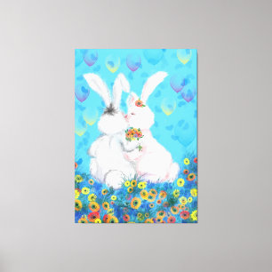 Sweet Liebe Canvas Print Couple Bunny Leinwanddruck