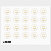 Sweet Liebe & Dank White & Gold Einfache Script Runder Aufkleber (Blatt)