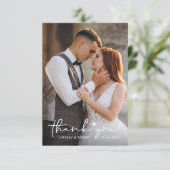 Sweet Liebe Heart Handgeschriebenes Script Wedding Dankeskarte (Stehend Vorderseite)