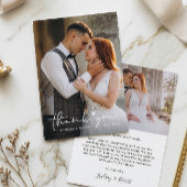 Sweet Liebe Heart Handgeschriebenes Script Wedding Dankeskarte