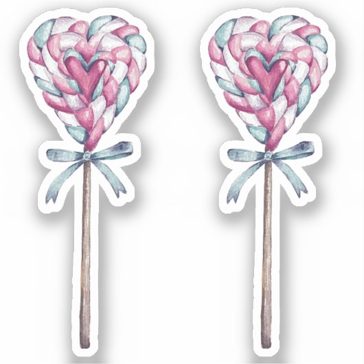Sweet Liebe Heart Marshmallow Lollipop Sticker (Vorderseite)
