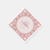 Sweet Liebe Hearts Fraktal Lace Individuellen Name Serviette (Ecke)