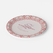 Sweet Liebe Hearts Lace Wedding Keepake Plate Pappteller (Schrägansicht)