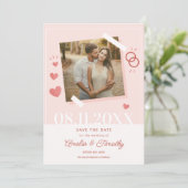 Sweet Liebe Herz Foto Save the Date Einladung (Stehend Vorderseite)