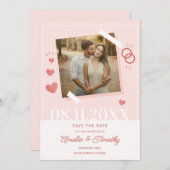 Sweet Liebe Herz Foto Save the Date Einladung (Vorne/Hinten)
