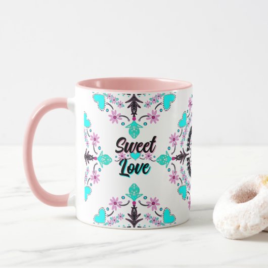 Sweet Liebe Lieben personalisieren Tasse (Mit Donut)