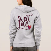 Sweet Liebe Red Heart Design Full-Zip Hoodie (Rückseite)