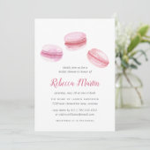 Sweet Liebe | Rosa Macaron Bridal Dusche Einladung (Stehend Vorderseite)