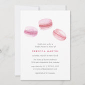 Sweet Liebe | Rosa Macaron Bridal Dusche Einladung (Vorderseite)