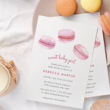 Sweet Liebe | Rosa Macarons Kinderdusche Einladung