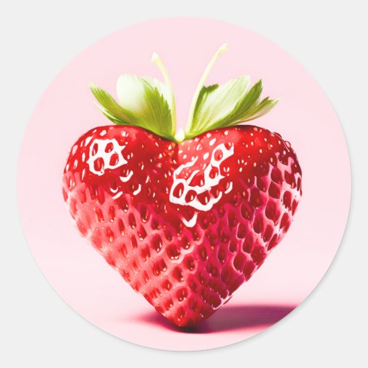 Sweet Liebe Strawberry - Herz-Shaped Liebe Symbol Runder Aufkleber (Vorderseite)