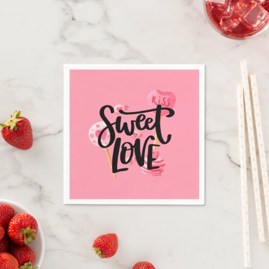 Sweet Liebe Valentine Typografie | Serviette (Beispiel)
