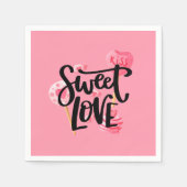 Sweet Liebe Valentine Typografie | Serviette (Vorderseite)