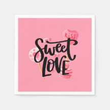 Sweet Liebe Valentine Typografie | Serviette