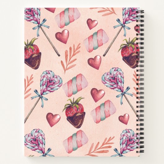 Sweet Liebe Valentine's Day Romance Spiral Noteboo Notizblock (Rückseite)