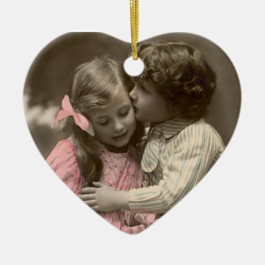 Sweet Liebe Vintag Couple's Personalisiert Keramik Ornament (Vorne)
