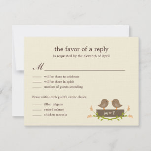Sweet Liebe Wedding RSVP Card Karte
