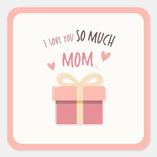 Sweet "Liebe You Mama" Aufkleber Geschenkidee (Vorderseite)