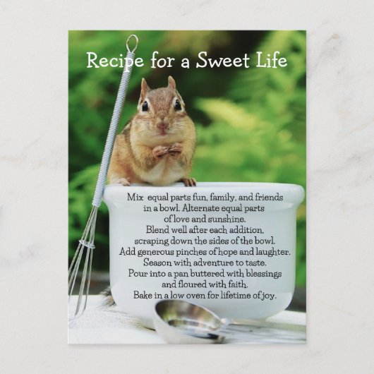 Sweet Life Little Chipmunk Postkarte (Vorderseite)