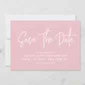 Sweet Light Pink Calligraphy Scannable QR Code Save The Date (Vorderseite)