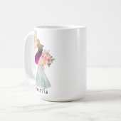 Sweet Light Skin Lila Hair Girl Abschluss Kaffeetasse (Vorderseite Links)