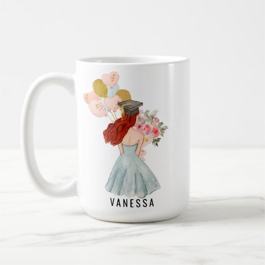 Sweet Light Skin Red Hair Girl Abschluss Kaffeetasse (Links)