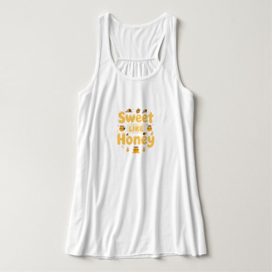 "Sweet Like Honey" Cute Bee and Honey Pot Tank Top (Design Vorderseite)